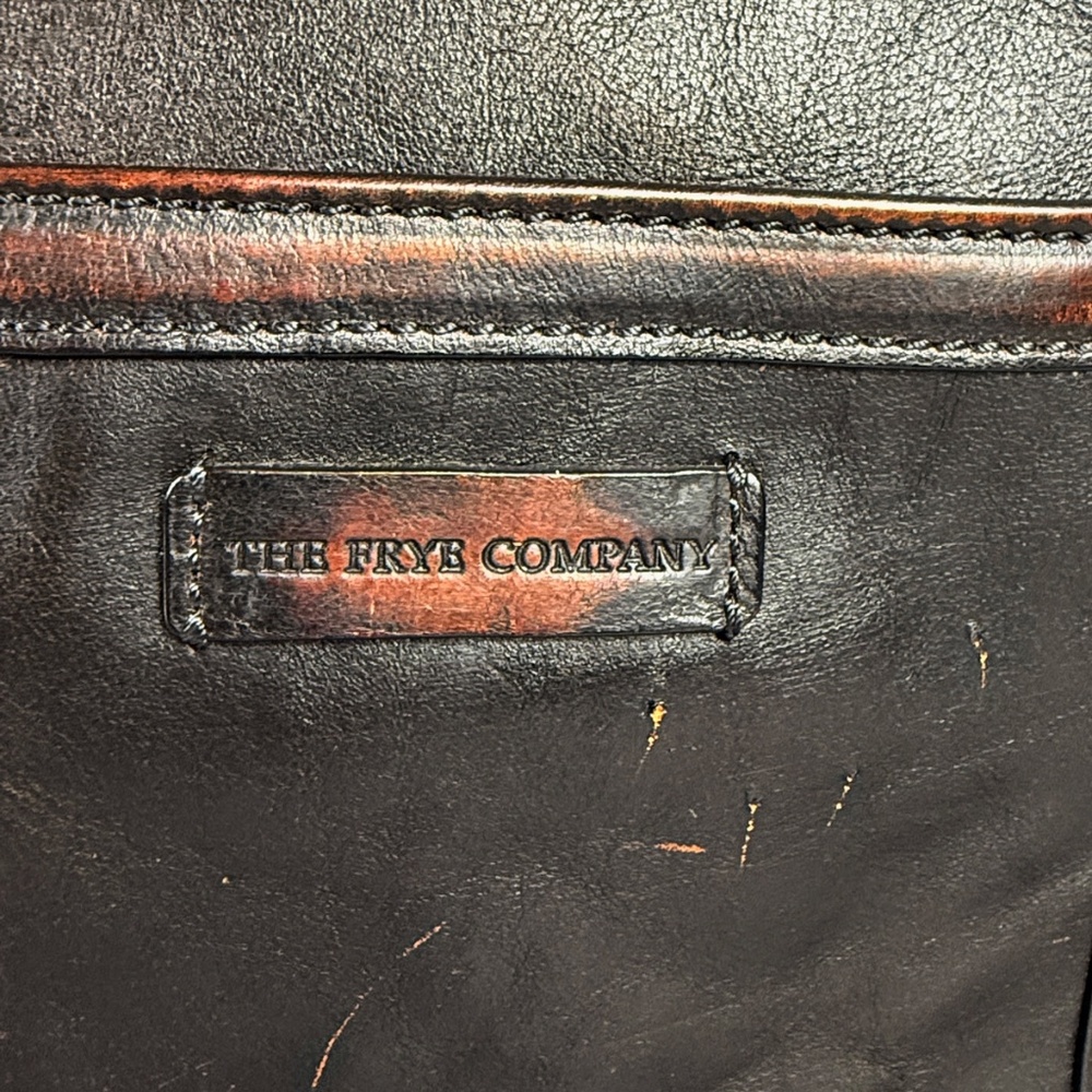 Frye Distressed Dark Brown Leather Tote / Crossbody Bag - Picture 3 of 15